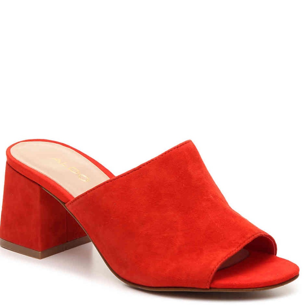 [Aldo] Resplandina Red mules sandals 8.5